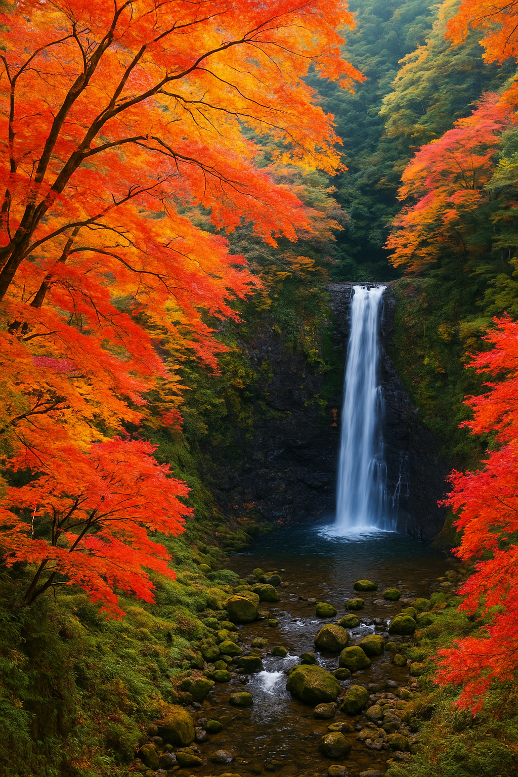 養老の滝　秋の紅葉
