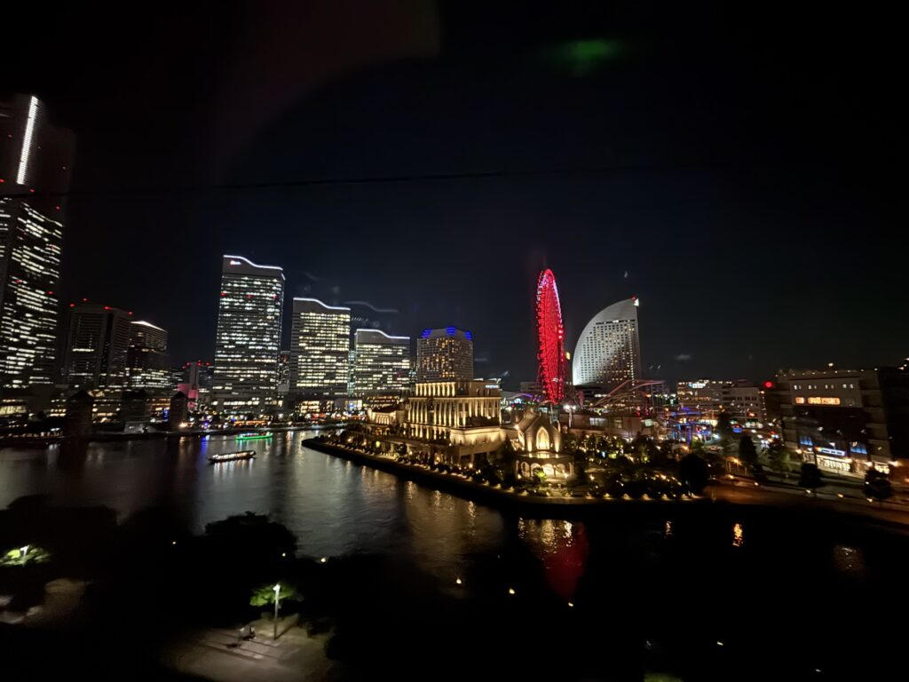 モノレールからの夜景
City lights of Yokohama seen from monorail window